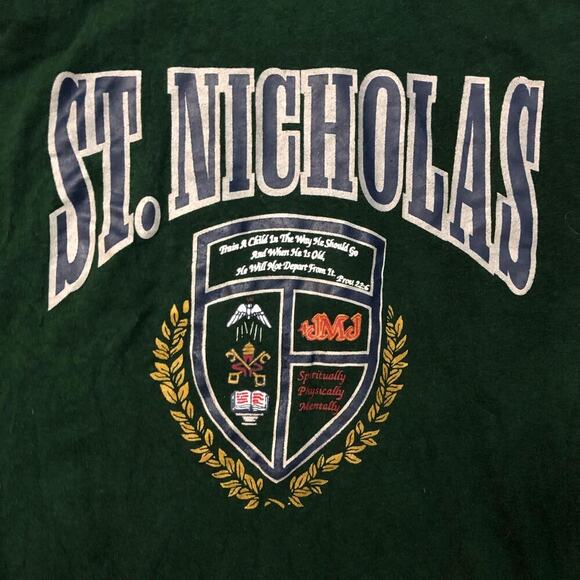 Green Saint Nicholas Prov. 22:6 Graphic Tee - Picture 2 of 4